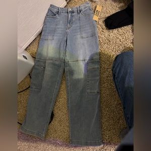 cargo light denim jeans